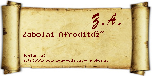 Zabolai Afrodité névjegykártya